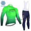 Completo Maglia ML + Pantaloncino con bretelle 2022 Astana Qazaqstan Winter Invernale Verde